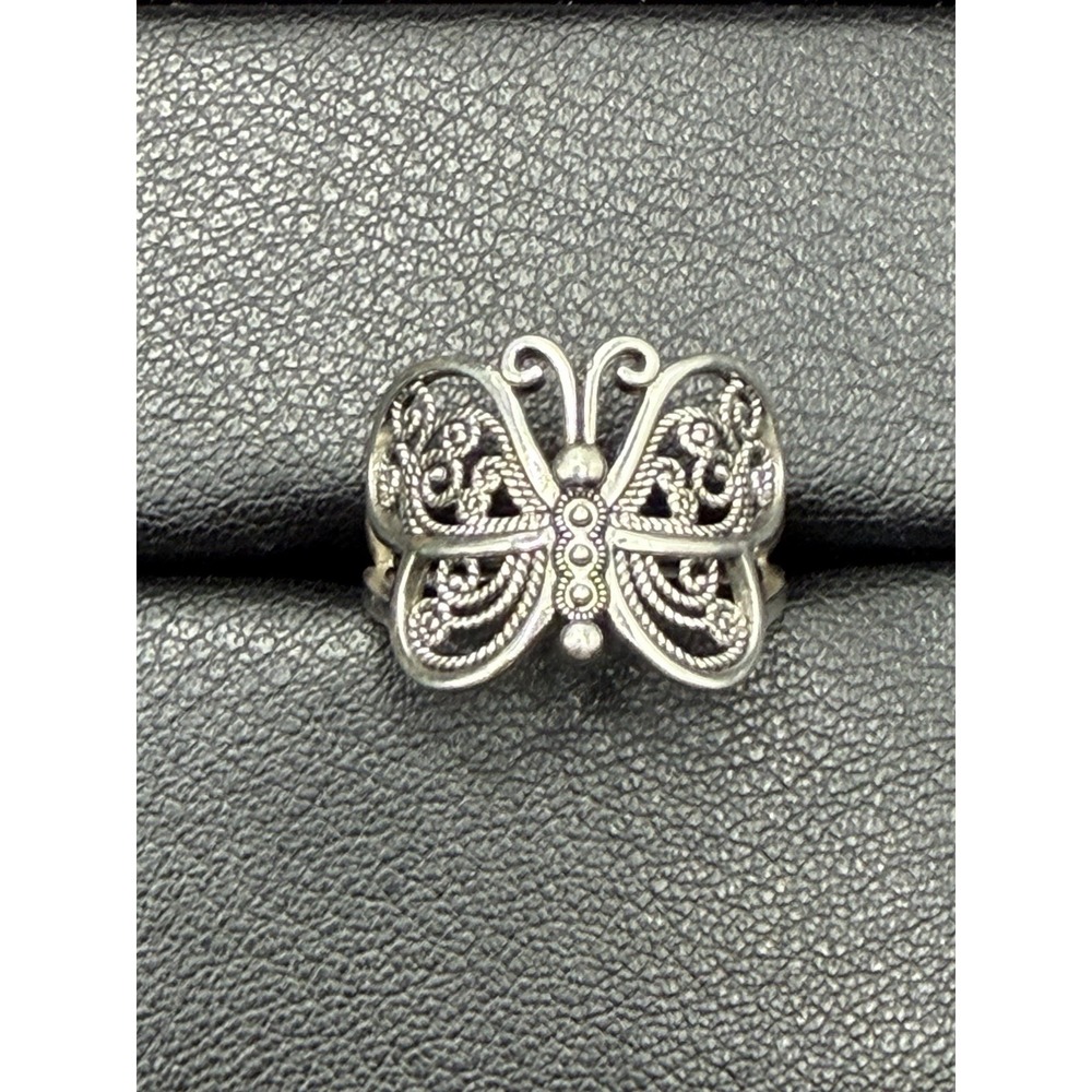 Vintage Sterling Silver Butterfly Ring Size 7 J30